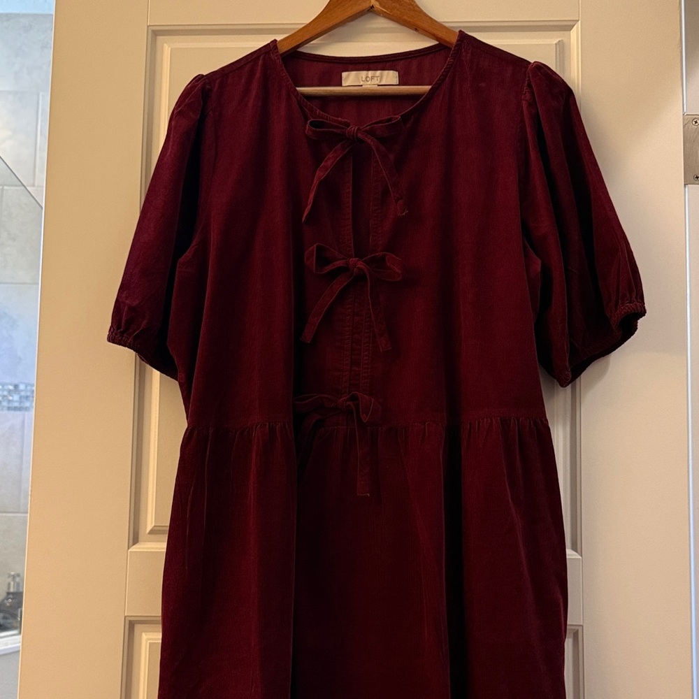 LOFT Burgundy Mini Dress